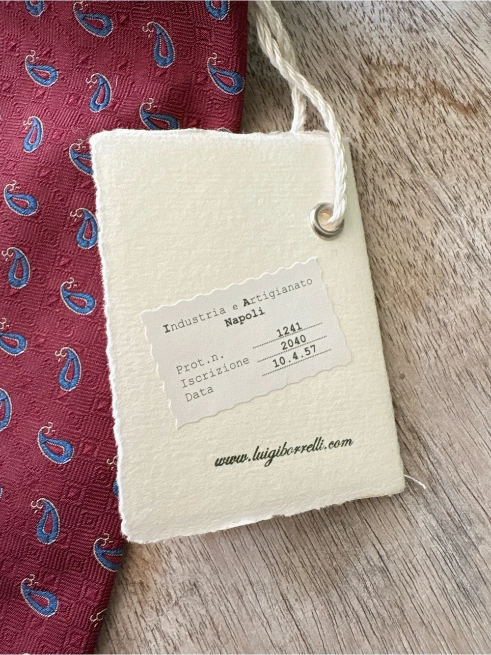 Luigi Borrelli Silk Paisley Tie in Burgundy